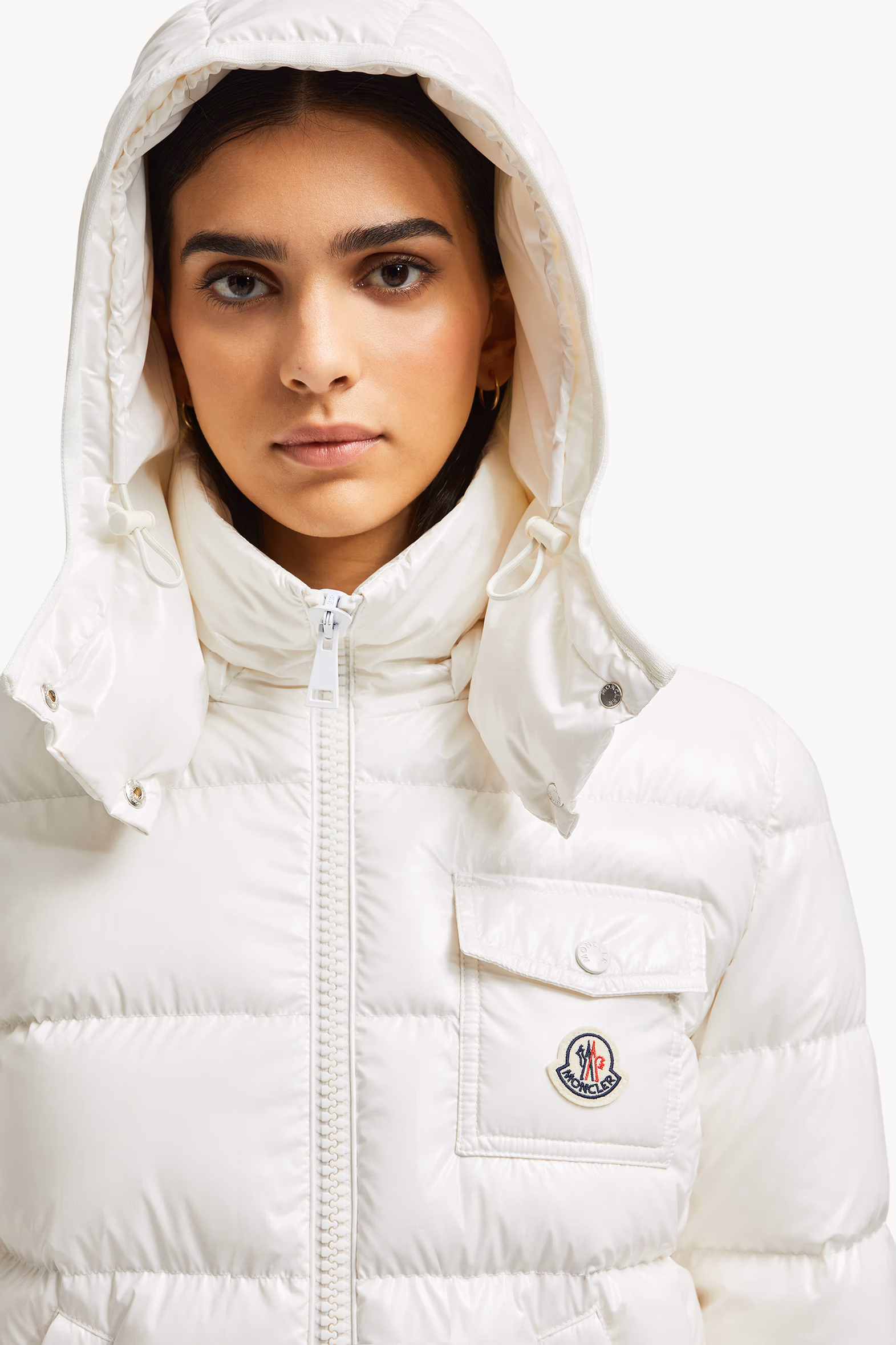 Plumífero corto con capucha Andro Mujer Blanco Moncler 7